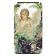 Fleur pourpre de pensée d'ange victorien vintage d coque Case-Mate iPod touch