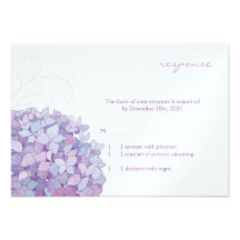 Fleur pourpre mignonne d'hortensia épousant RSVP ( Cartons D'invitation