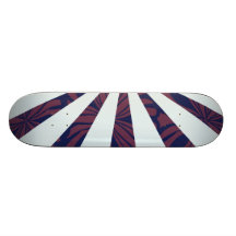 Fleur rétro - pourpre et bleu planches à roulettes customisées