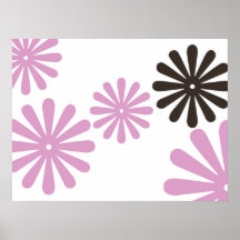 Fleur rose 2 de hippie de chocolat affiches