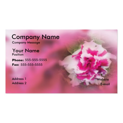 Fleur rose carte de visite