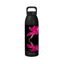 Fleur rose de cactus bouteilles d'eau réutilisables