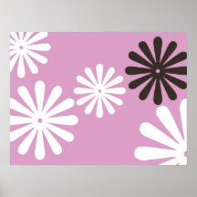 Fleur rose de hippie de chocolat posters