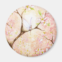 Fleur rose de vue aimants