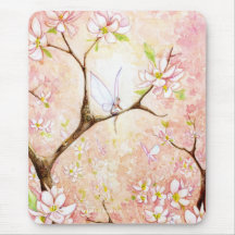 Fleur rose de vue tapis de souris