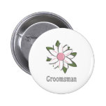 Fleur rose Groomsman Badges Avec Agrafe