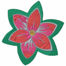 Fleur rose polo brodé