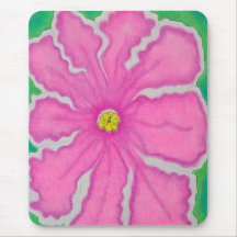 Fleur rose tapis de souris
