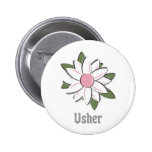 Fleur rose Usher Badges Avec Agrafe