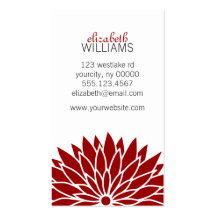 Fleur rouge cartes de visite personnelles