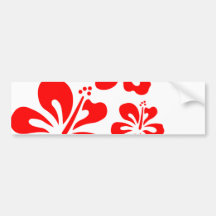 Fleur rouge de ketmie adhésif pour voiture