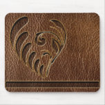 Fleur simili cuir tapis de souris
