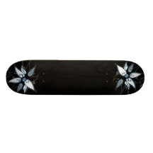 Fleur tourbillonnante bleue et blanche noire par N Planches À Roulettes