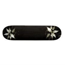 Fleur tourbillonnante jaune et blanche noire par N Planches À Roulettes Customisées