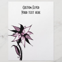 Fleur tourbillonnante rose et blanche noire par Na Prospectus En Couleur