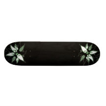 Fleur tourbillonnante verte et blanche noire par N Planche À Roulette