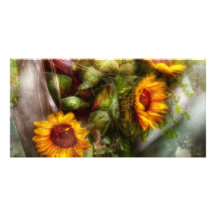 Fleur - tournesol - boîte à outils de jardiniers cartes de vœux avec photo
