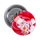 Fleur tropicale blanche rouge dramatique pin's avec agrafe