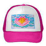 Fleur tropicale rose casquette de camionneur