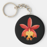 Fleur tubulaire rouge d'orchidée d'Epidendrum de t Porte-clefs