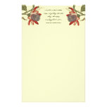 Fleur vintage de passion papier à lettre customisé