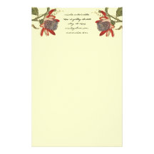 Fleur vintage de passion papier à lettre customisé