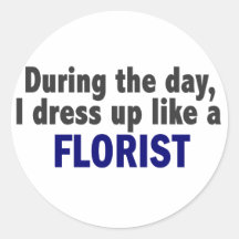 Fleuriste au cours de la journée adhésifs ronds