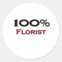 Fleuriste de 100 pour cent autocollant rond