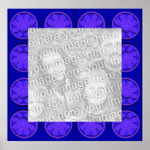 fleurit le cadre bleu de photo posters