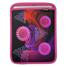 Fleurs au néon fraîches et douille nommée d'iPad Poches Pour iPad