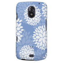Fleurs blanches bleues galaxy nexus case