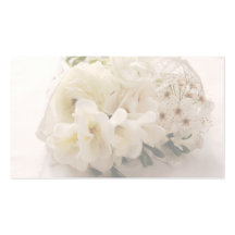 fleurs blanches dans la dentelle carte de visite