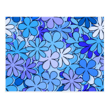 Fleurs bleues super carte postale