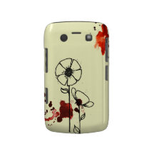 Fleurs brouillées rouges coque Case-Mate blackberry