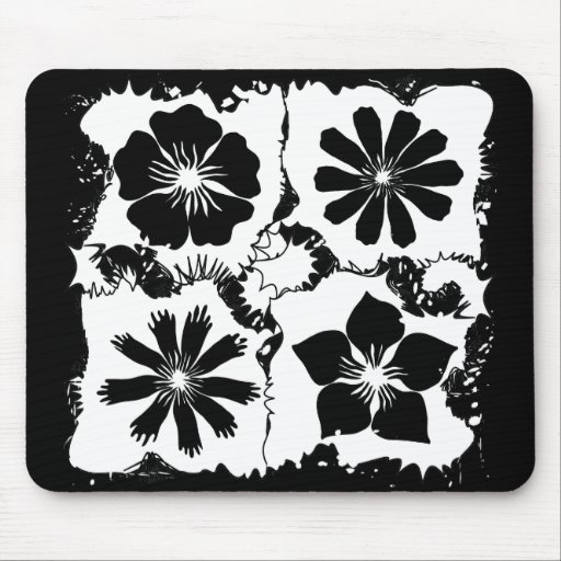 fleurs carrées tapis de souris