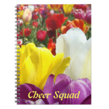 Fleurs colorées de tulipe de carnet de peloton d'a