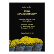 Fleurs d'anniversaire cartons d'invitation