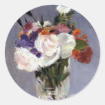 Fleurs dans un autocollant en cristal de vase