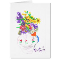 Fleurs dans un vase carte