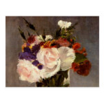 Fleurs dans un vase en cristal - carte postale