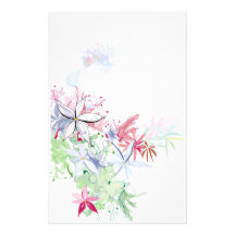 fleurs d'aquarelle papier à lettre customisé