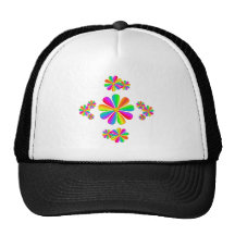 Fleurs d'arc-en-ciel casquettes