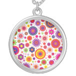 Fleurs d'arc-en-ciel de hippie pendentifs personnalisés