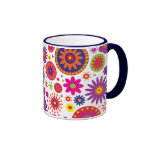 Fleurs d'arc-en-ciel de hippie mug