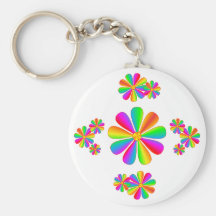 Fleurs d'arc-en-ciel porte-clef