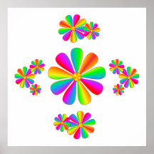 Fleurs d'arc-en-ciel poster