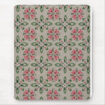 Fleurs de beau - Mousepad vert rose Tapis De Souris