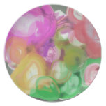 Fleurs de bulle - conception abstraite colorée assiette pour soirée