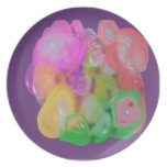 Fleurs de bulle dans un bon nombre de couleurs assiette pour soirée