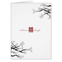 Fleurs de cerisier blanches de Sakura épousant le  Carte